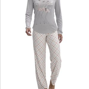 Cozy Plaid Flamingo Pajama Set